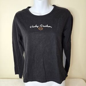 Harley Davidson black long sleeve shirt with embroidered logo